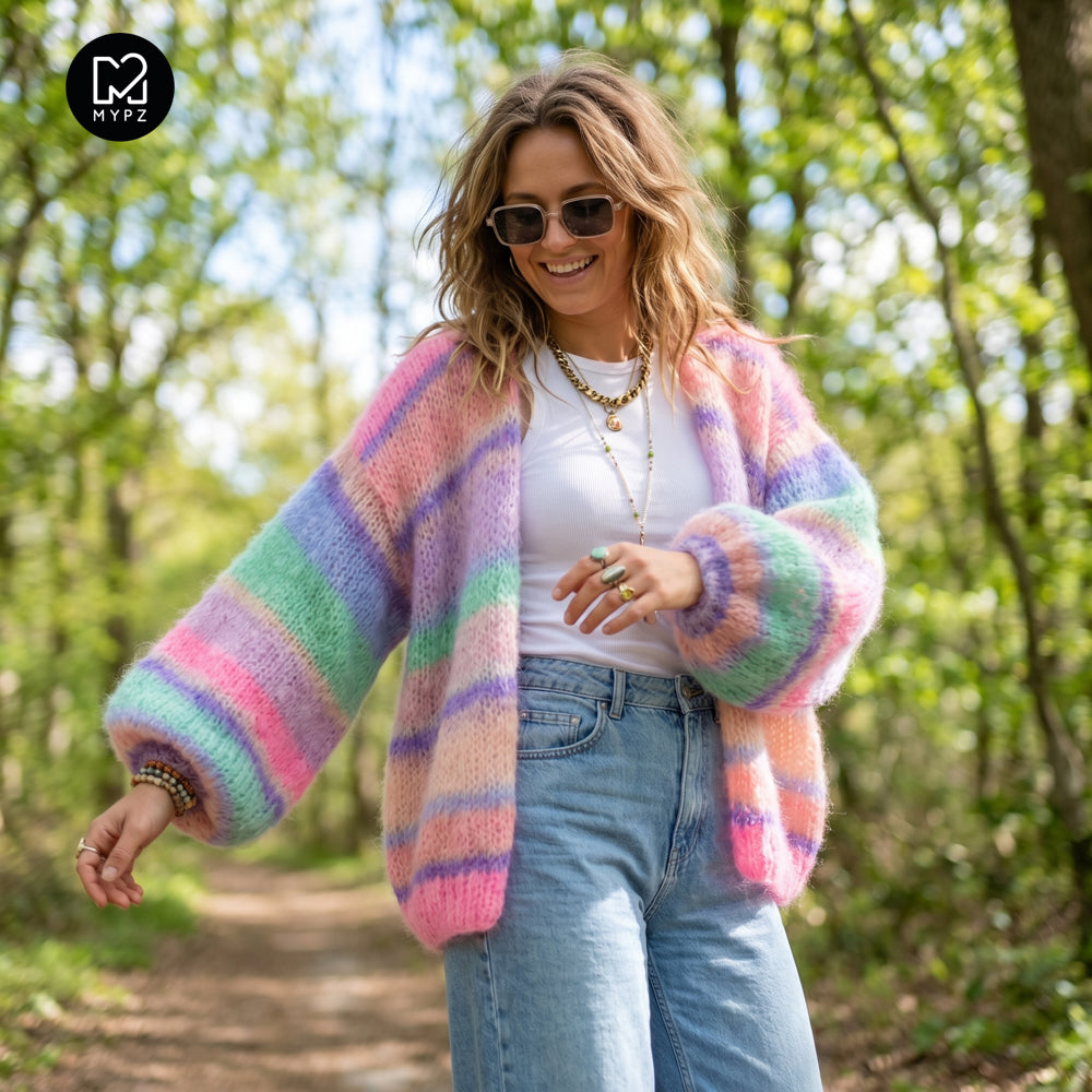 MYPZ Light Mohair Cardigan Blaze & Berry