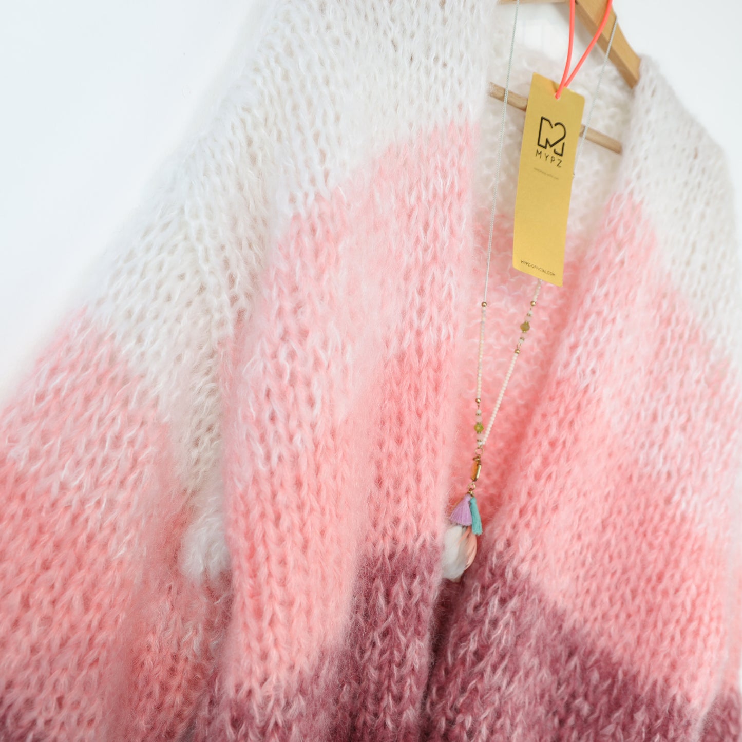 MYPZ Chunky Mohair Cardigan Gradient Melon