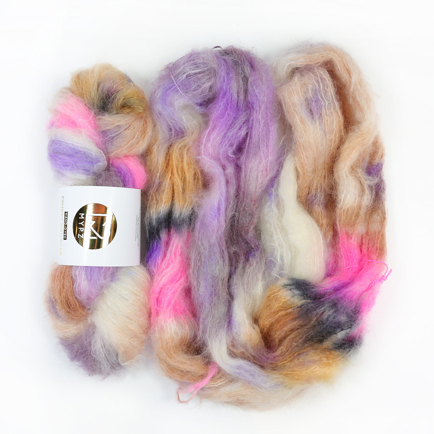 MYPZ Chunky kidmohair DK – handgeverfd Funky Caramel
