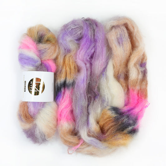MYPZ Chunky kidmohair DK – handgeverfd Funky Caramel