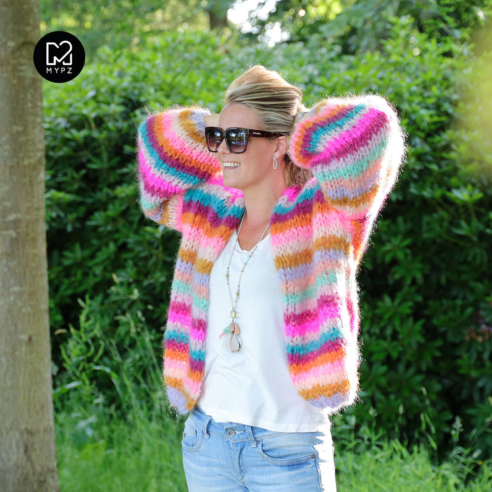 Breipakket – MYPZ kort Chunky Mohair vest Berry Kiss No.15 (ENG-NL)