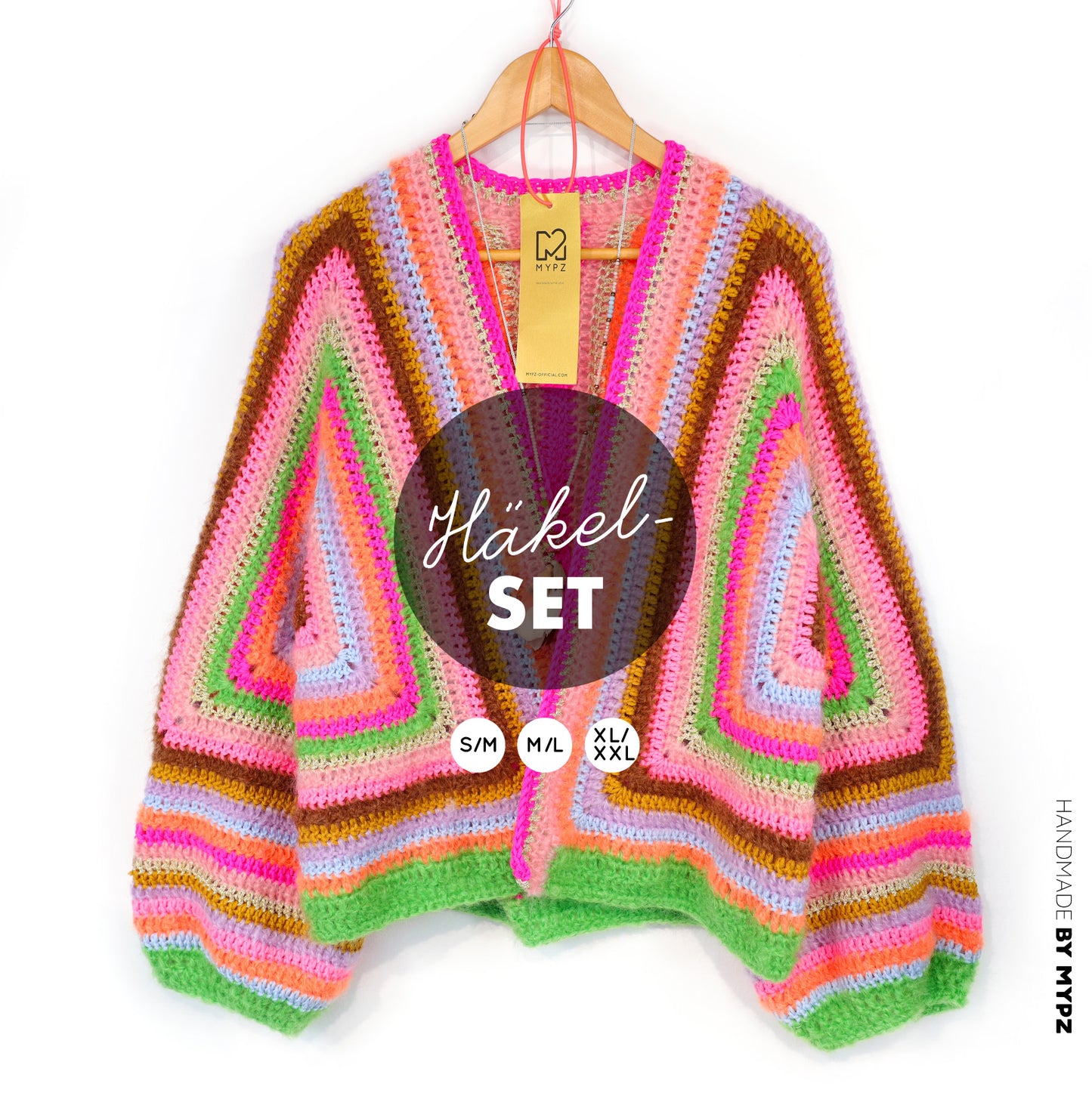 Crochet pattern - MYPZ Hexagon Cardigan Vibrant Soul (ENG-NL-DE)