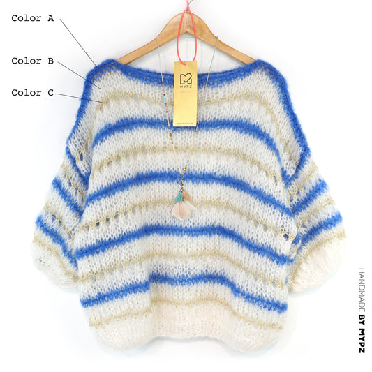 Ontwerp je eigen kit – Breipakket MYPZ Light Mohair Striped Top No10 (ENG-NL-DE)