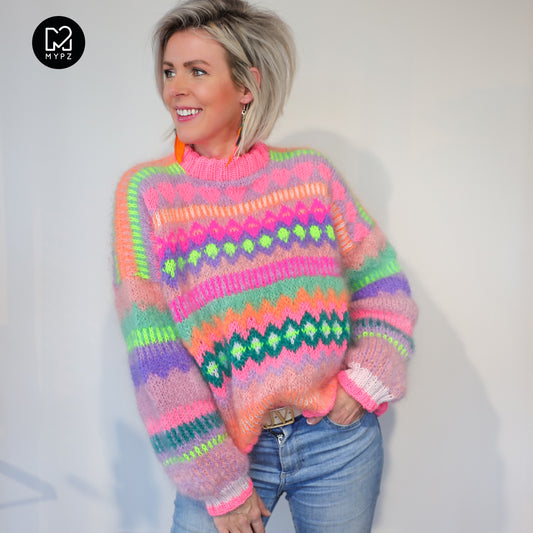 Knitting Kit – Chunky Mohair Pullover Pink Sugar No.6 (ENG-NL-DE)