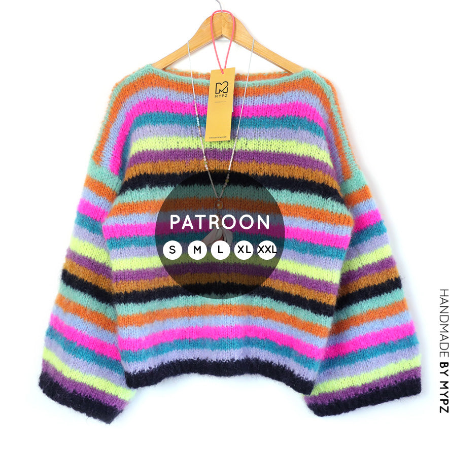Breipatroon - Gestreepte mohair trui Dolce No6 (ENG-NL)