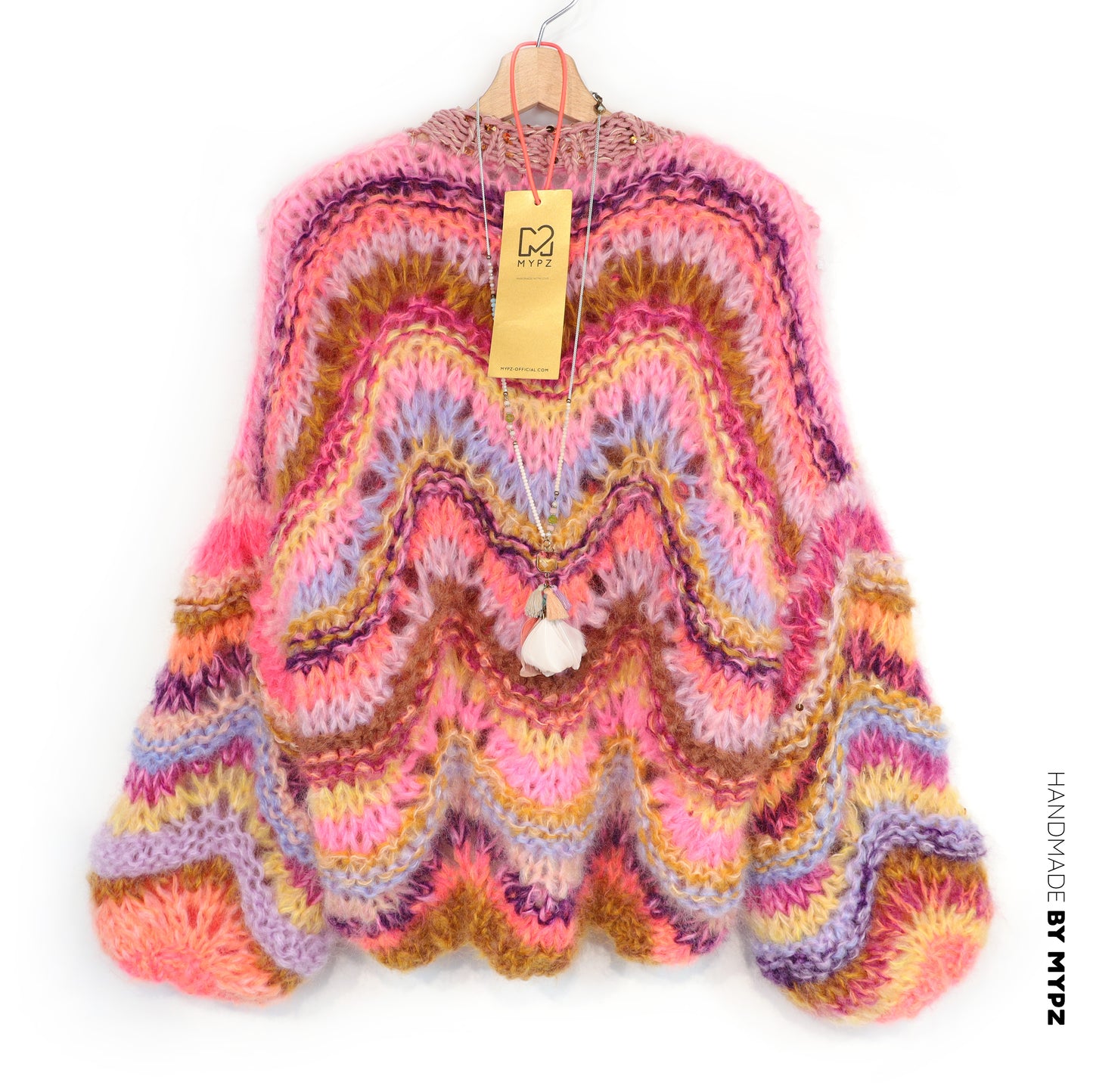 Breipakket – Chunky Mohair Pullover Colorflow Wave No.12 (ENG-NL-DE)