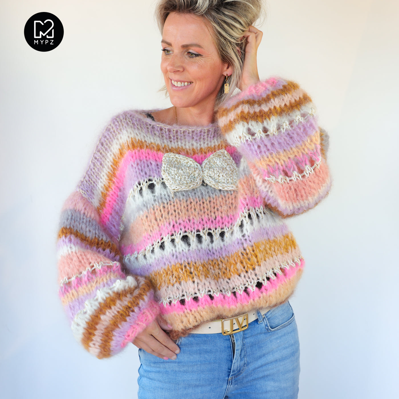 Knit pattern – Chunky Mohair Pullover Bijoux No.12 (ENG-NL-DE)