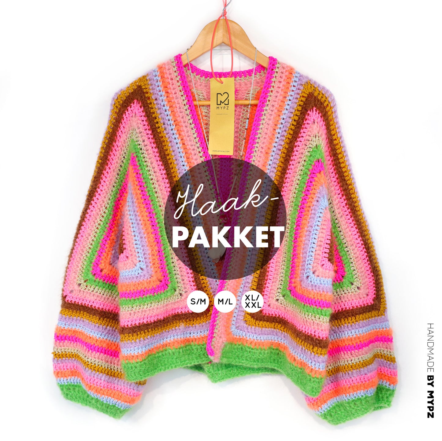 Crochet pattern - MYPZ Hexagon Cardigan Vibrant Soul (ENG-NL-DE)