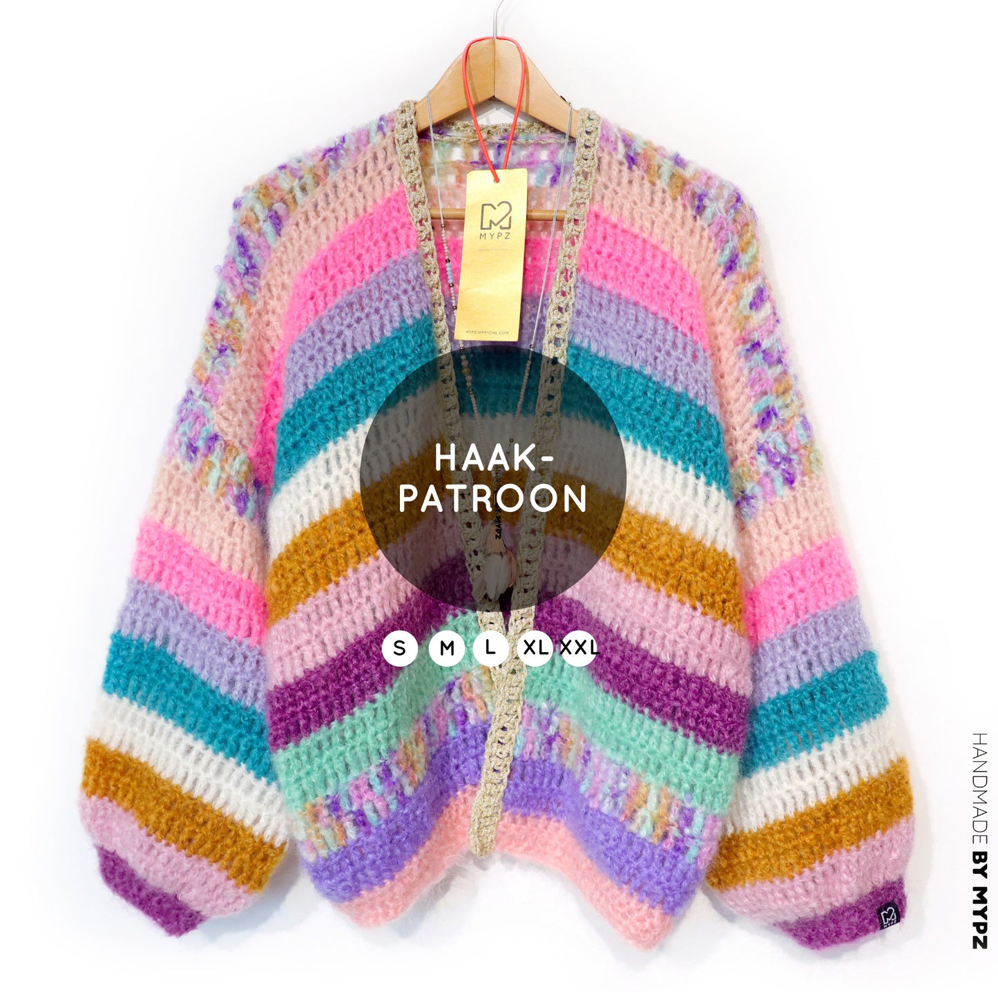 Haakpatroon - MYPZ Chunky Mohair cardigan Sunset Glow (ENG-NL-DE)