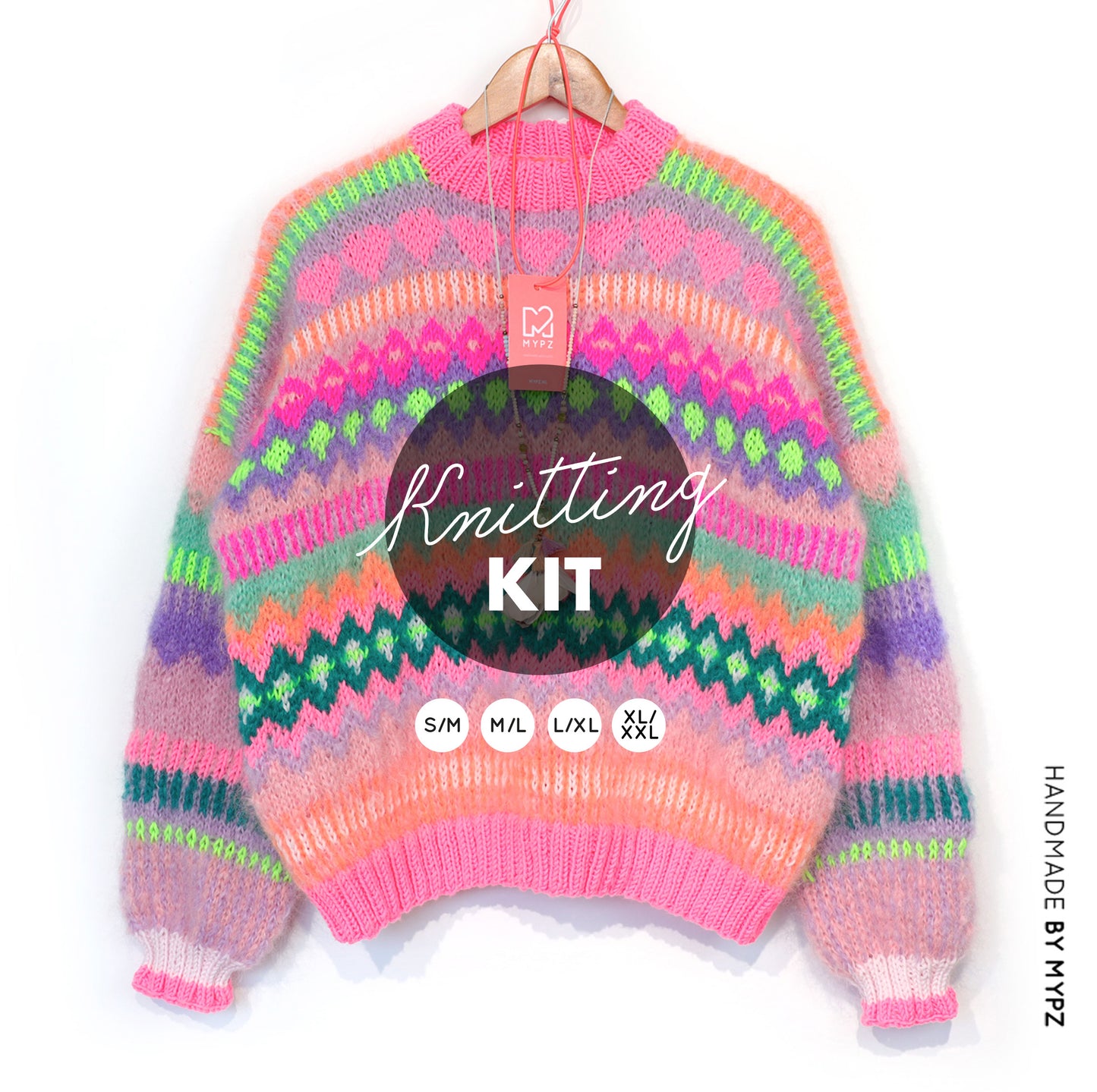 Breipakket – Chunky Mohair Trui Pink Sugar No.6 (ENG-NL-DE)