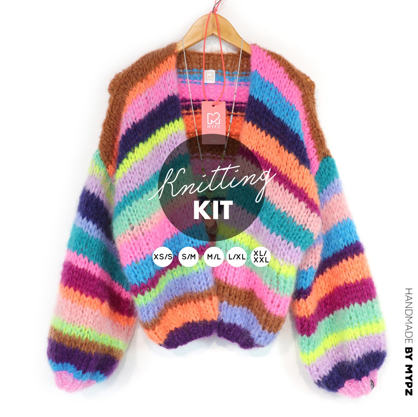 Breipakket – Chunky Mohair Vest Rainbow Medley No.12 (ENG-NL-DE)