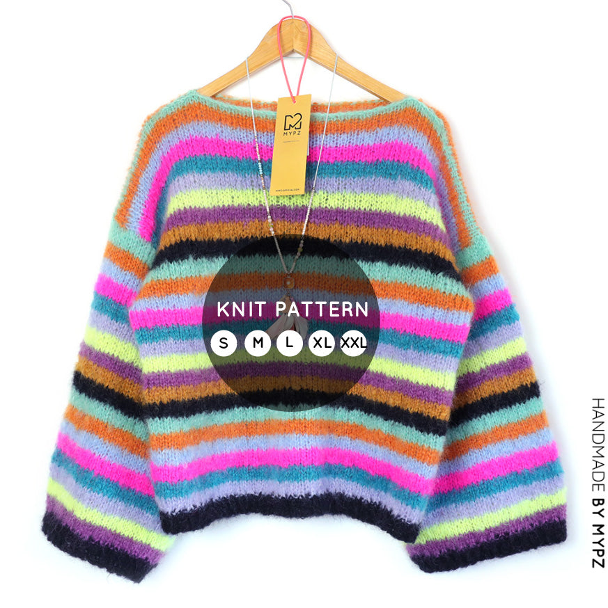 Breipatroon - Gestreepte mohair trui Dolce No6 (ENG-NL)