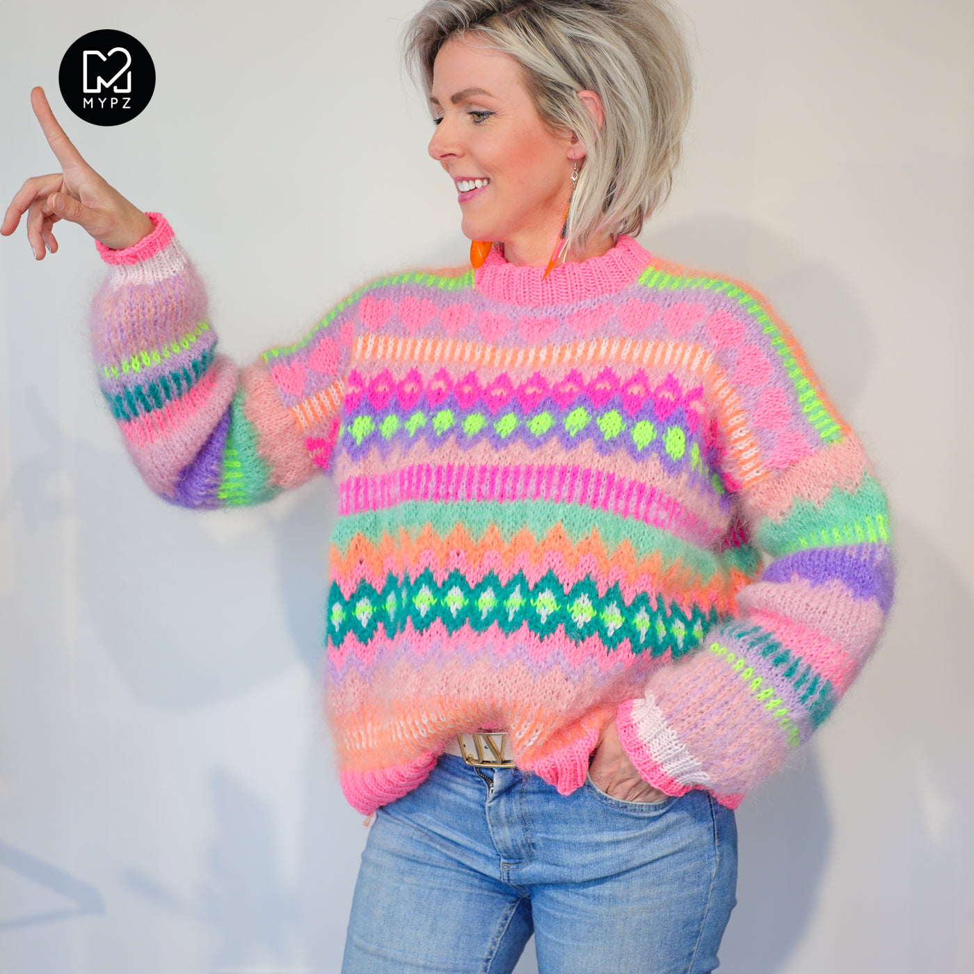 Breipakket – Chunky Mohair Trui Pink Sugar No.6 (ENG-NL-DE)