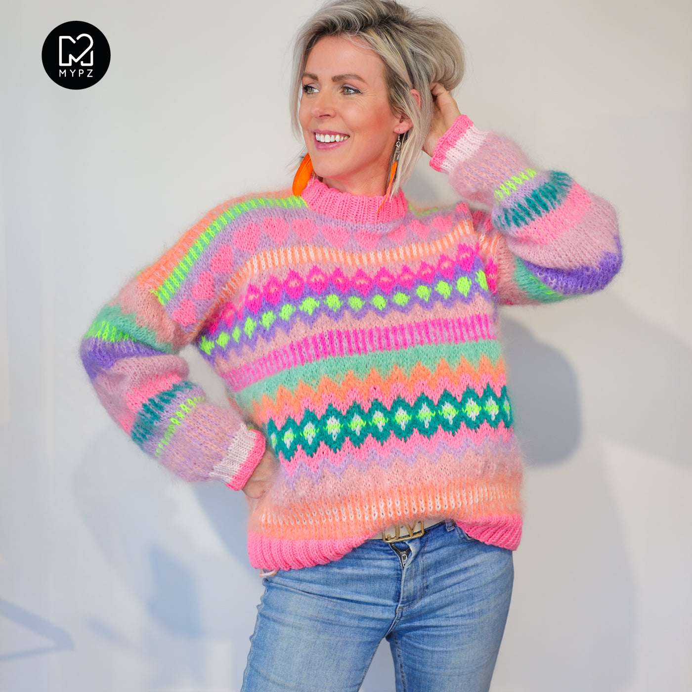 Breipakket – Chunky Mohair Trui Pink Sugar No.6 (ENG-NL-DE)