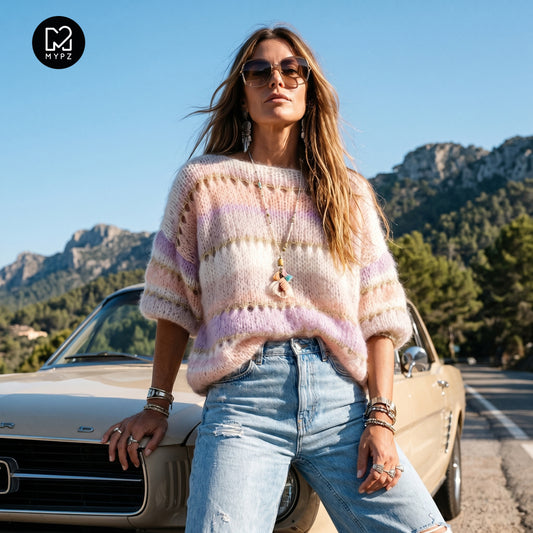 Light Mohair Powder Champaign top
