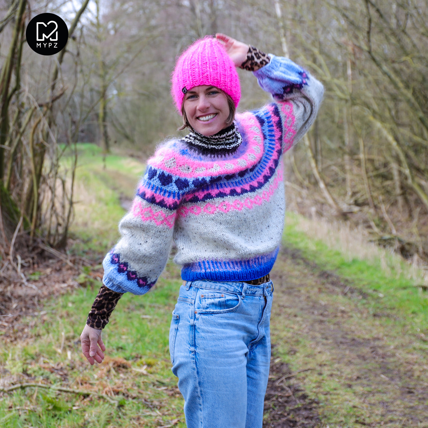 Breipakket – MYPZ top-down trui Blue Heart No6 (ENG-NL-DE)