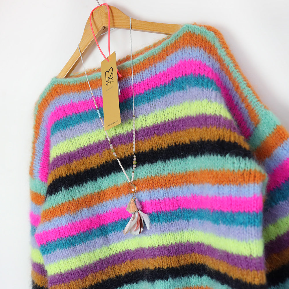 Breipatroon - Gestreepte mohair trui Dolce No6 (ENG-NL)