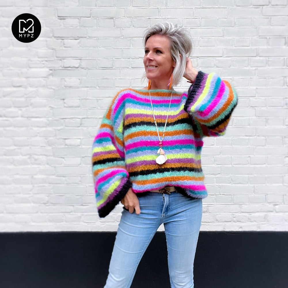 Breipatroon - Gestreepte mohair trui Dolce No6 (ENG-NL)
