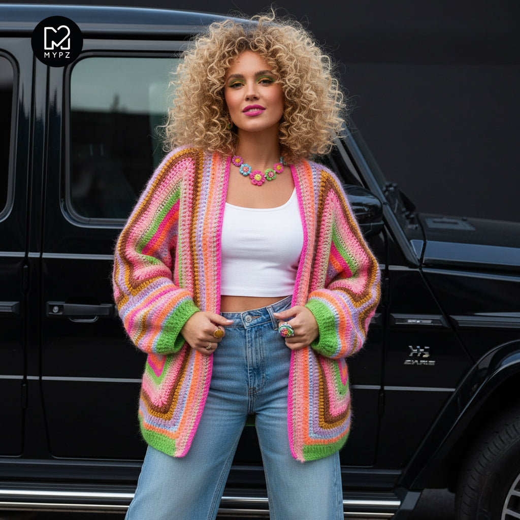 Crochet pattern - MYPZ Hexagon Cardigan Vibrant Soul (ENG-NL-DE)
