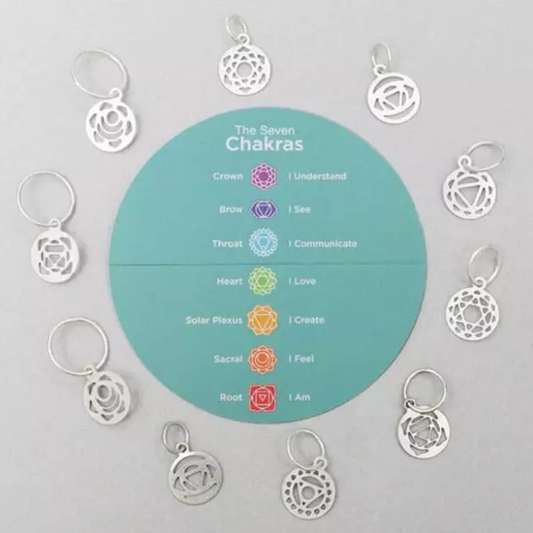 KnitPro Mindful stekenmarkeerders Chakra (10st) Sterling Silver Plated