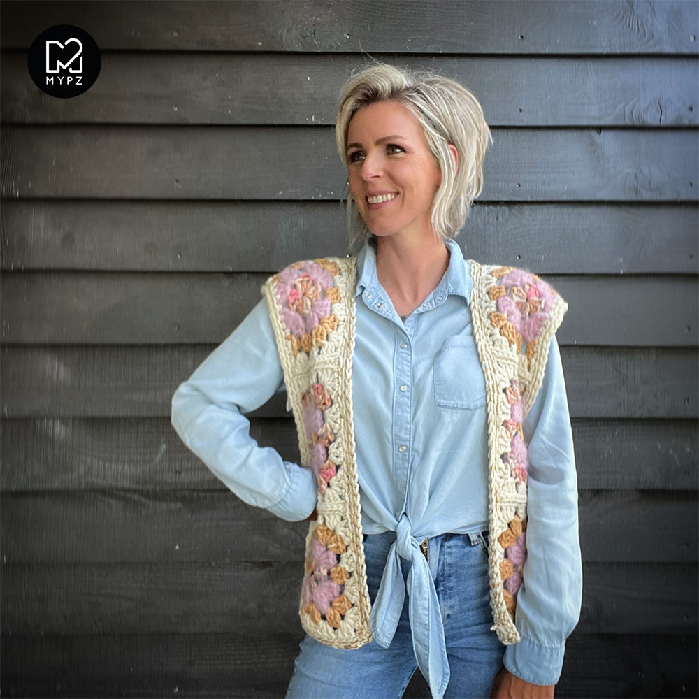 Haakpakket - MYPZ Granny Boho Gilet Brown Love (ENG-NL)