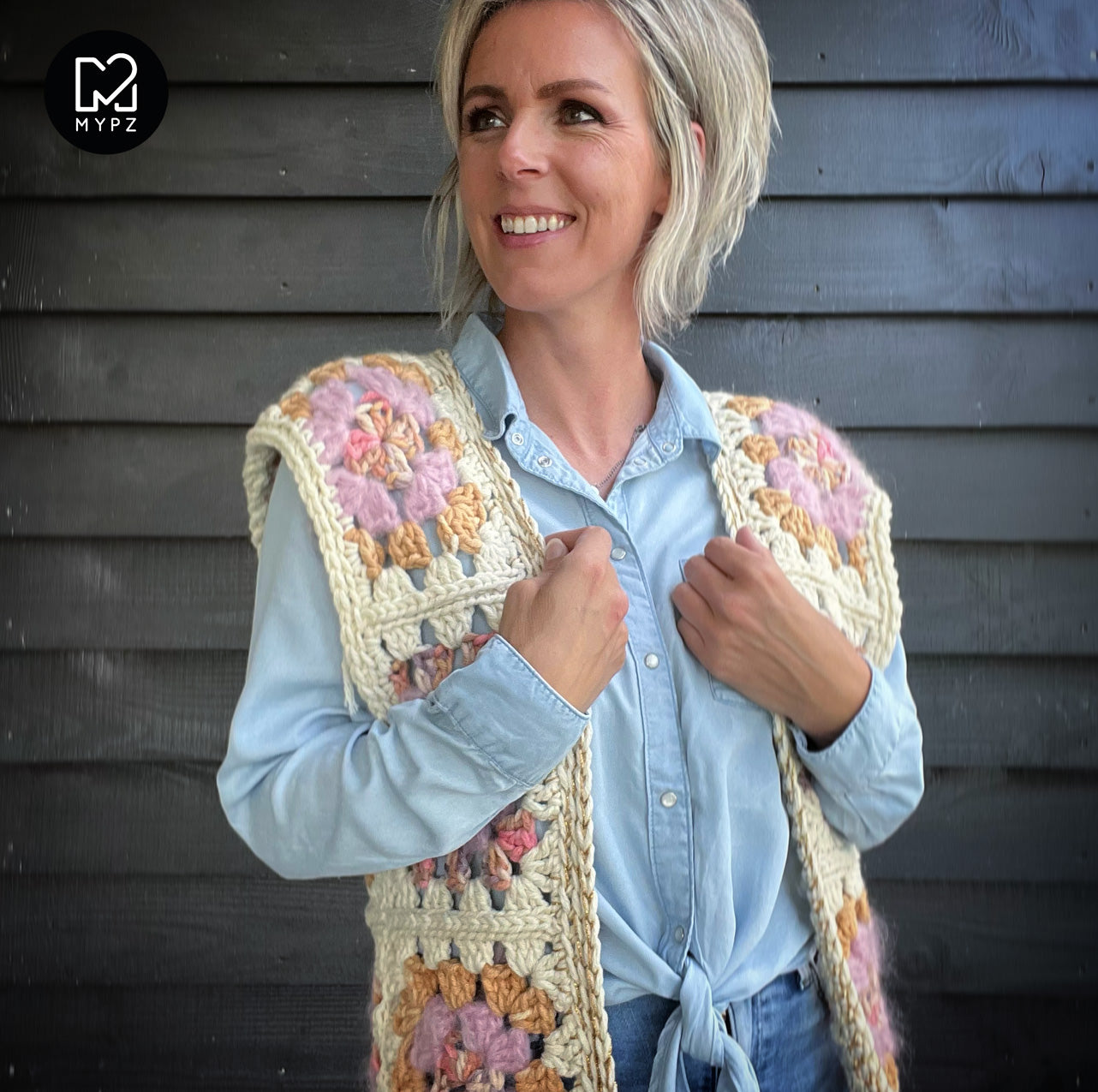 Haakpakket - MYPZ Granny Boho Gilet Brown Love (ENG-NL)