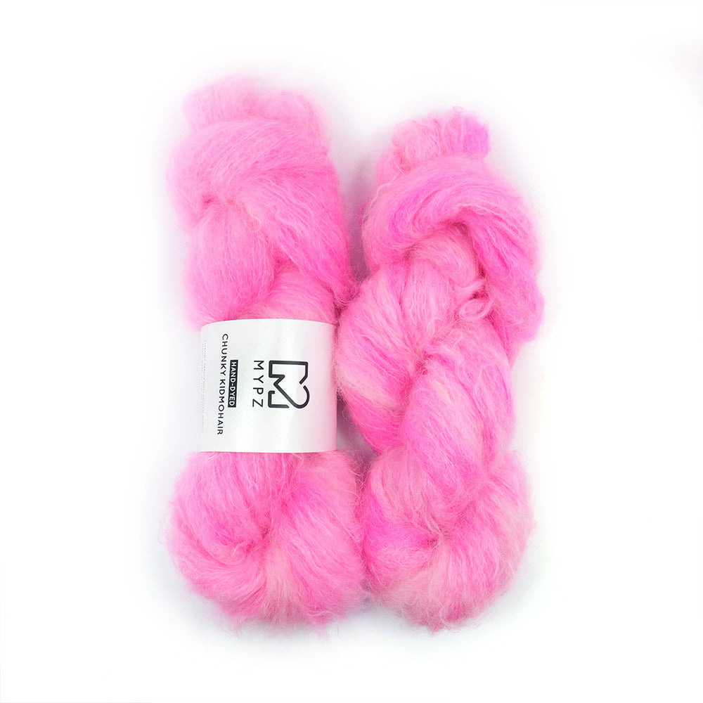 MYPZ Chunky kidmohair DK – handgeverfd Candy Pink