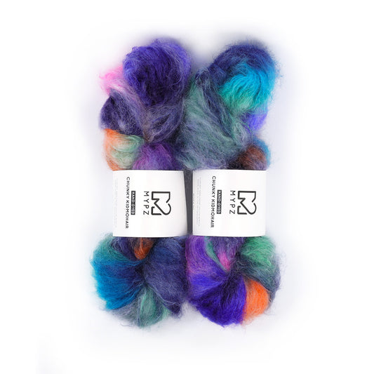 MYPZ Chunky kidmohair DK – handgeverfd Blue Magic