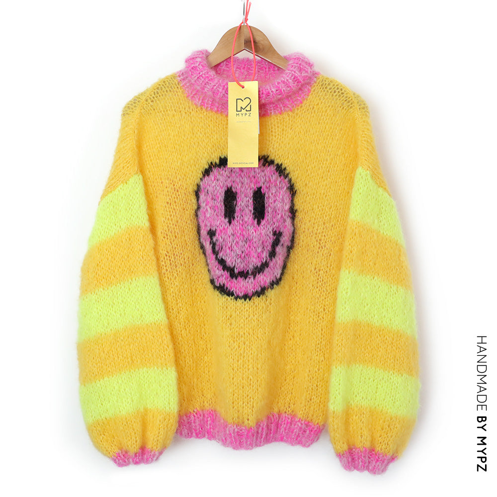 Breipatroon - MYPZ light mohair trui Smiley Yellow No8 (ENG-NL)