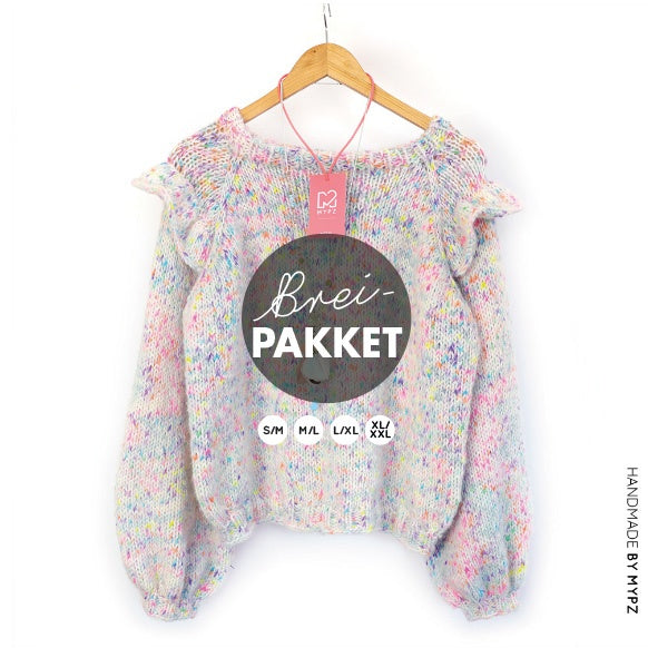 Breipakket – MYPZ top-down ruffle confetti trui No6 (ENG-NL)