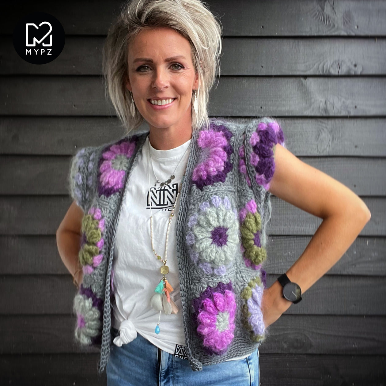 Haakpakket - MYPZ 3D Granny Gilet Daisy Green (ENG-NL)