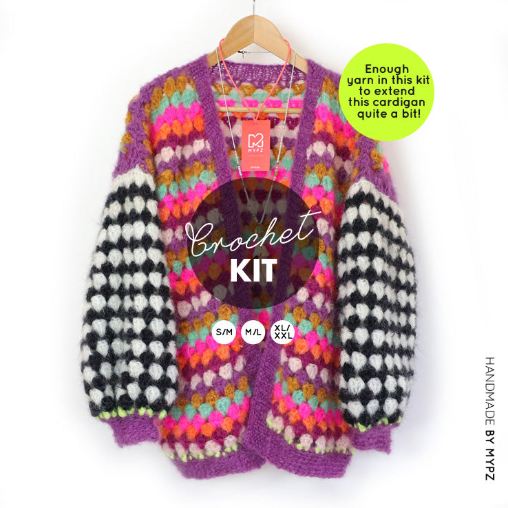 Haakpakket - MYPZ Mohair Granny stripes vest Fantasy (ENG-NL)