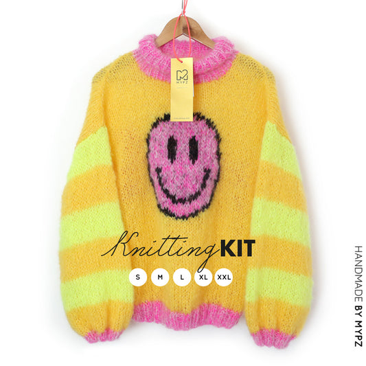 Breipakket – MYPZ light mohair trui Smiley Yellow No8 (ENG-NL)