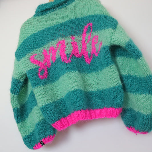 Breipatroon - MYPZ light mohair trui Smiley Green No8 (ENG-NL)