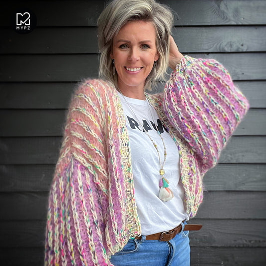 Breipakket – MYPZ kort Chunky Mohair Rib Vest Blush No.12 (ENG-NL)