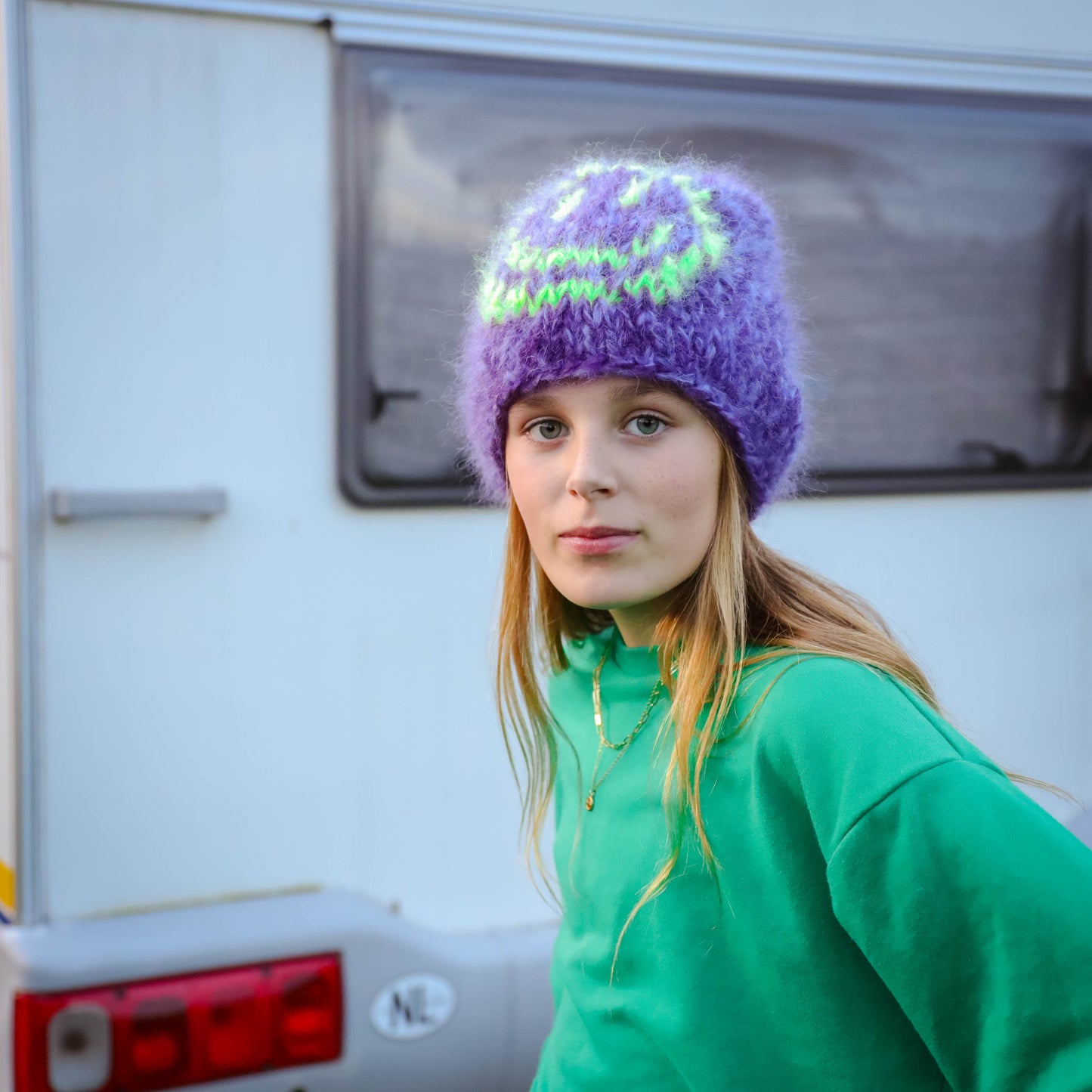 Breipatroon – Chunky mohair Smiley beanies volwassene + kind (ENG-NL)