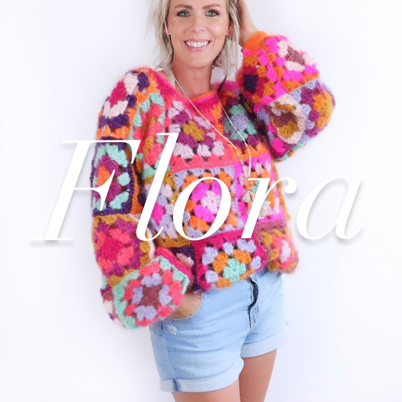 Haakpakket - MYPZ Granny square Mohair trui Flora (ENG-NL)