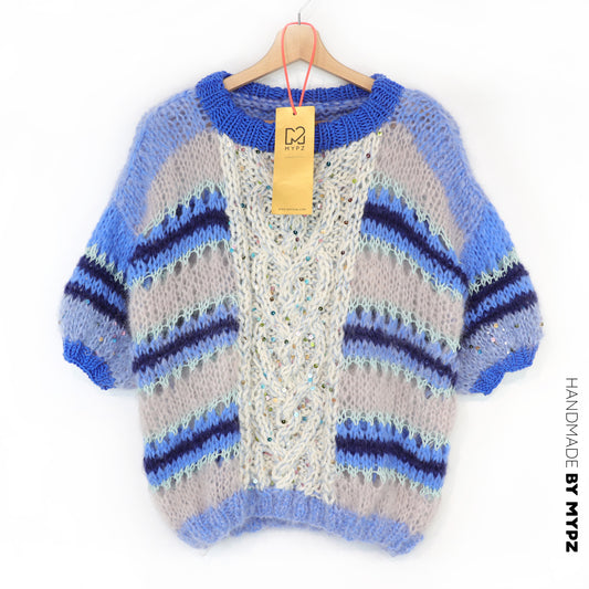 MYPZ Light Alpaca Mohair Top Kabelhart blauw nr. 10