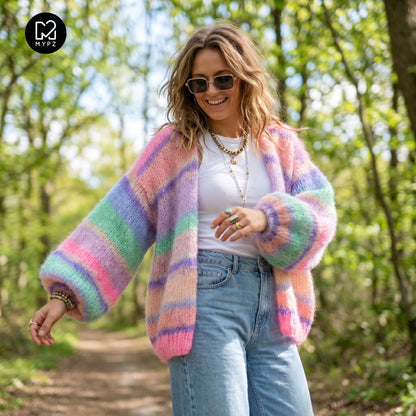 Knitting kit – MYPZ Basic Light Mohair Cardigan Blaze & Berry No10 (ENG-NL-DE)