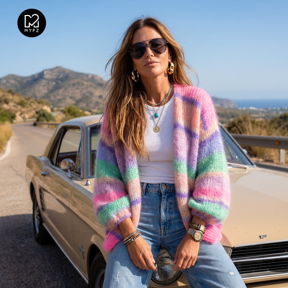 Knitting kit – MYPZ Basic Light Mohair Cardigan Blaze & Berry No10 (ENG-NL-DE)