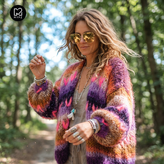 Knitting Kit – MYPZ Chunky Mohair Cardigan Boho Firefly No.15 (ENG-NL-DE)