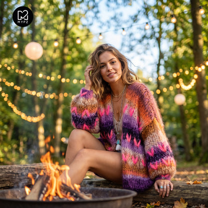 Breipakket – MYPZ Chunky Mohair Cardigan Boho Firefly No.15 (ENG-NL-DE)