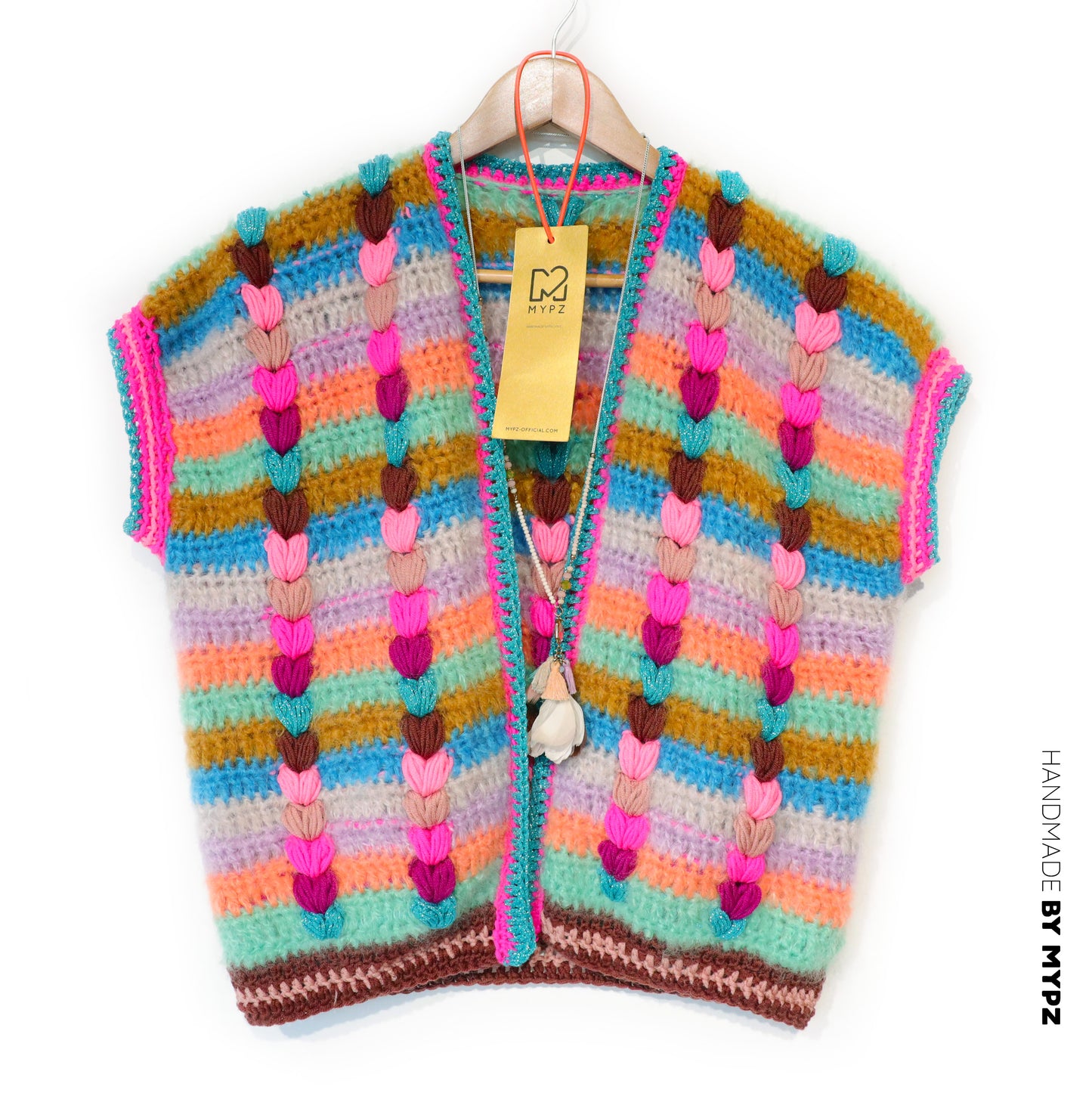 Haakpatroon - Chunky Mohair-merino vest Heartbeat (ENG-NL-DE)