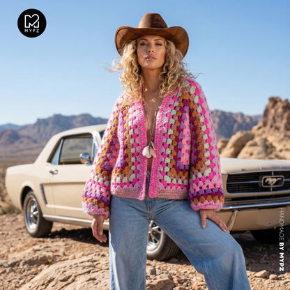 Haakpakket - MYPZ Hexagon Cardigan Pink Mojito (ENG-NL-DE)