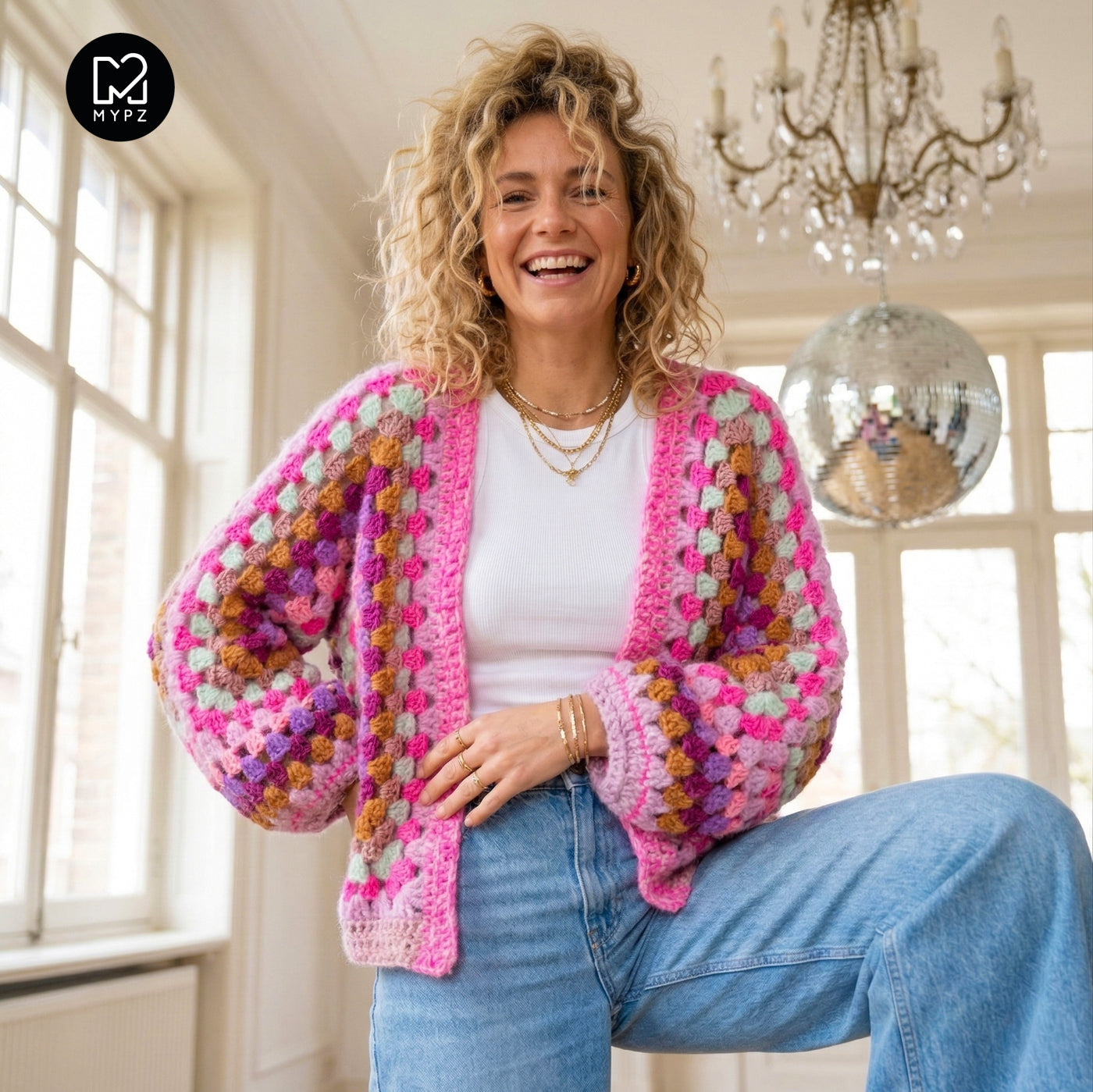 Haakpakket - MYPZ Hexagon Cardigan Pink Mojito (ENG-NL-DE)
