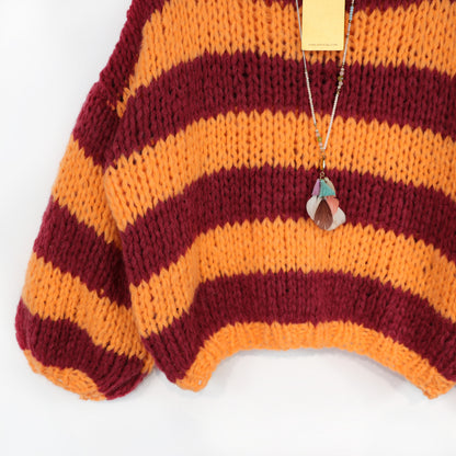 Knitting Kit – MYPZ Chunky Alpaca Pullover Merlot No15 – Beginner (ENG-NL-DE)