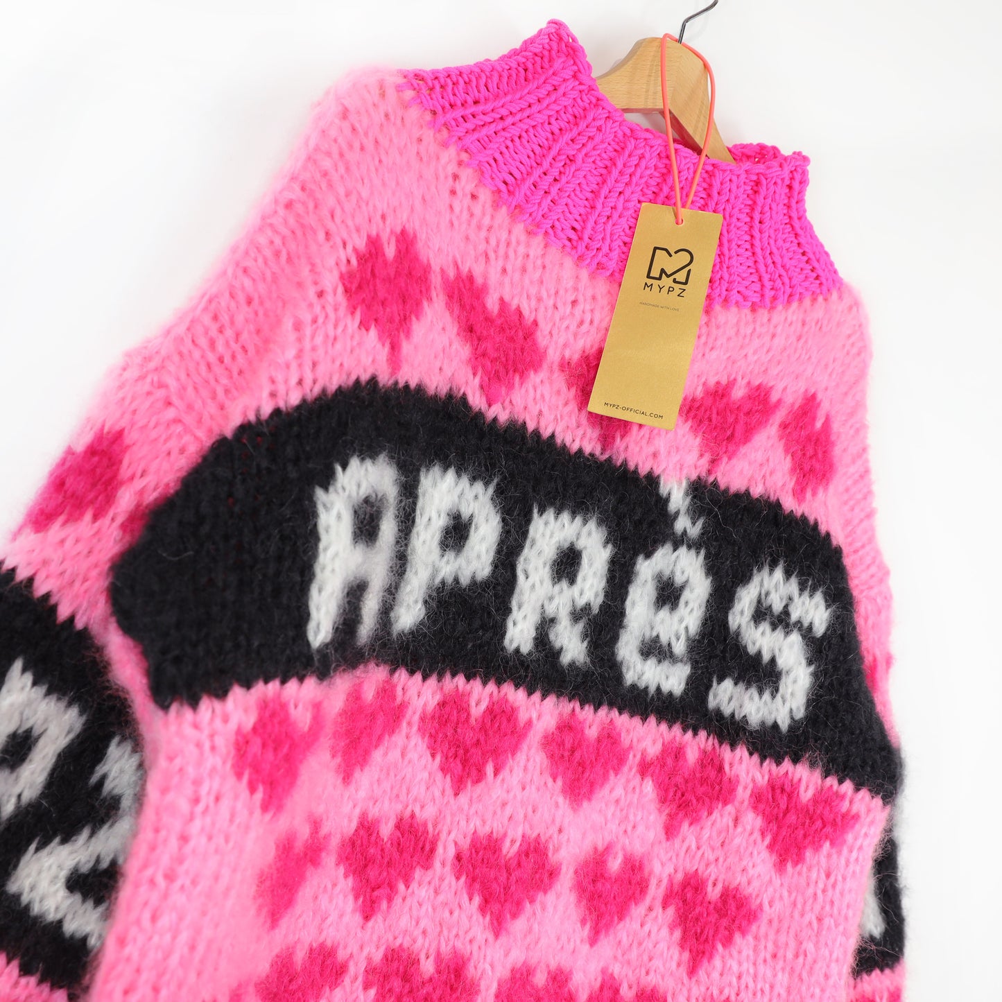 Patroon – MYPZ Chunky Mohair Ski Love Trui Pink No.9 (ENG-NL-DE)