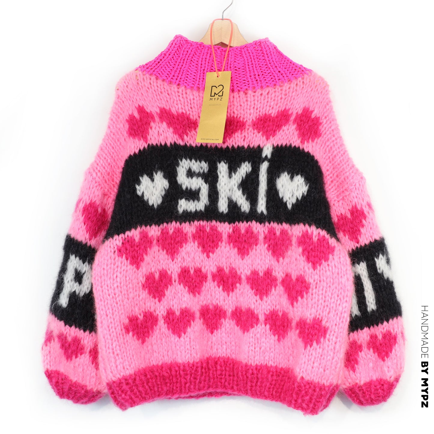 Patroon – MYPZ Chunky Mohair Ski Love Trui Pink No.9 (ENG-NL-DE)