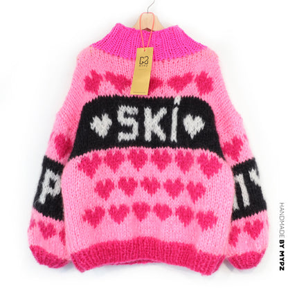 Patroon – MYPZ Chunky Mohair Ski Love Trui Pink No.9 (ENG-NL-DE)