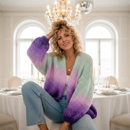 MYPZ Chunky Alpaca Cardigan Desert Bloom